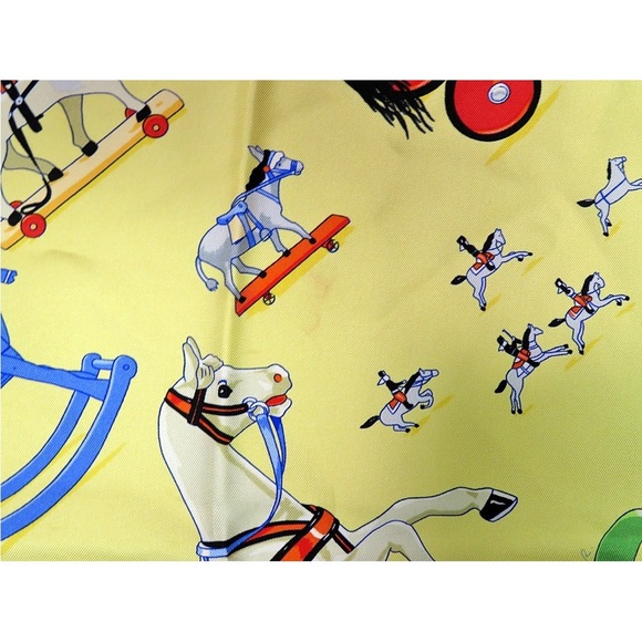 Hermes Yellow Rocking Horse Toy Scarf - Picture 7 of 11